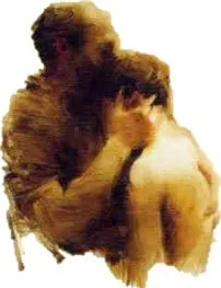Pintura em tons de sépia de um homem idoso abraçando um jovem de costas, em referência à parábola do filho pródigo